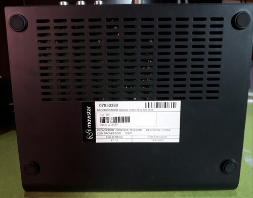 Decodificador Movistar Digital Catv 50 A 860 Mhz