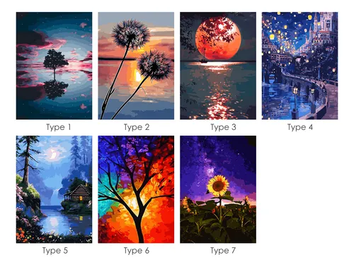 Kit De Pintura Al Óleo Diy 16x20: Hermosos Paisajes, Decorac