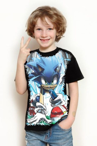 Camiseta Criança Frete Grátis Jogo Sonic