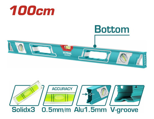 Nivel De Agua Imantado 100cm Total Tools Tmt210086