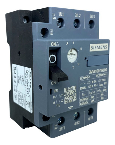 Disjuntor Motor 8 - 13 A 1na+1nf 3mv81001nl00- Siemens