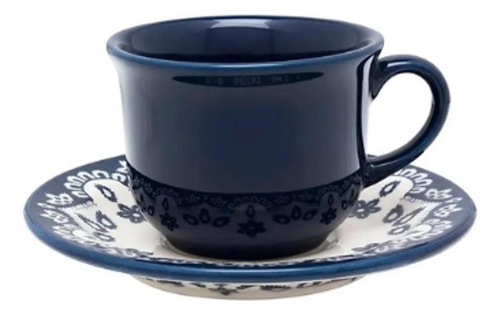 Taza de té Energy de 200 ml, color azul marino con platillo, Oxford