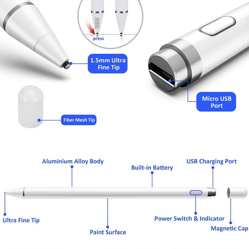 Imagen 2 de 7 de Lapiz Touch Inteligente Para Pantalla Tactil Tablet Celular