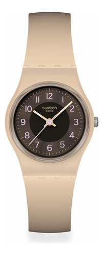 Reloj Swatch Espresso Charm Lt104 Correa Mrrón Bisel Marrón Fondo Morrón