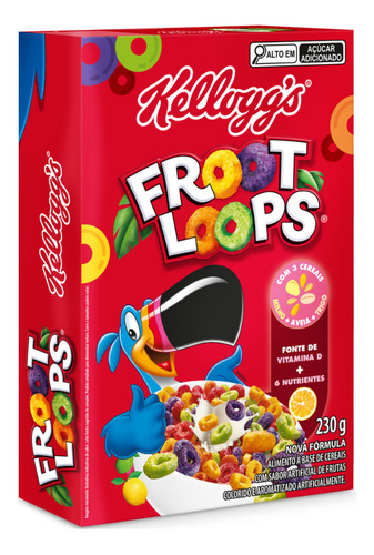 Cereal Matinal Frutas Kellogg's Froot Loops Caixa 230g