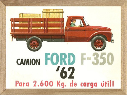  Ford F350  1962 Cuadro,poster K235