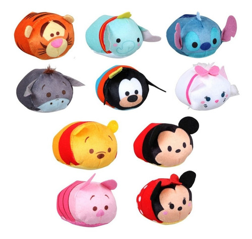 Minnie Y Mickey Mouse Y 8 Personajes Mas Mini Serie Peluche