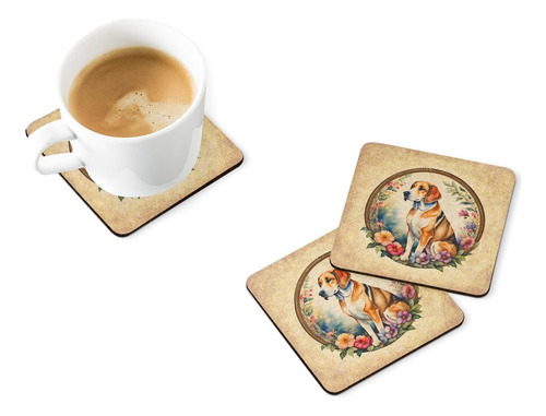 Posavasos De Espuma Con Flores Y Raposero Americano