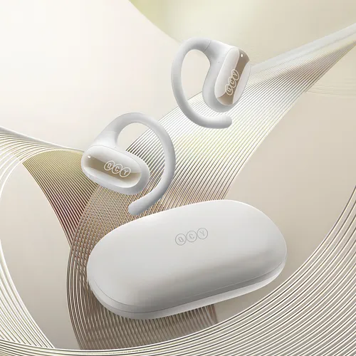 Audifonos Inalámbricos Qcy Crossky Gtr2 Open Ear Deportivos Bluetooth 5.4 Bass Boost 28 Horas De Reproducción Ipx5 Impermeable Conexión Multipunto Blanco