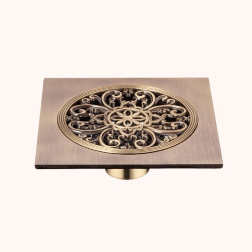 Ralo Vintage Retrô Quadrado Mandala Bronze Antigo 15x15