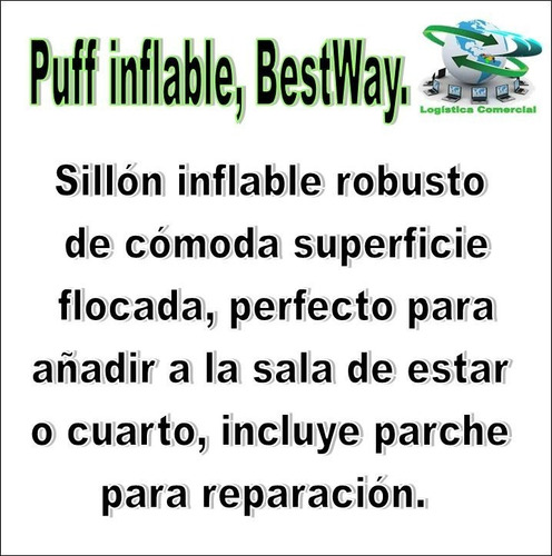 Imagen 8 de 8 de Silla Sillon Inflale Comfort Quest Cubo Bestway 75046