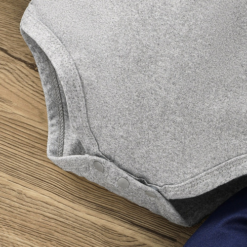 Conjunto De Mameluco Lindo Para Bebé 0-18 M Con Estampado Gris 0-3 M