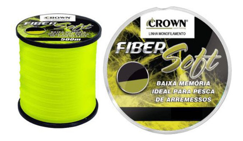 Linha De Pesca Crown Fiber Soft Yellow 500 Mtr 037 Mm Cor Amarelo