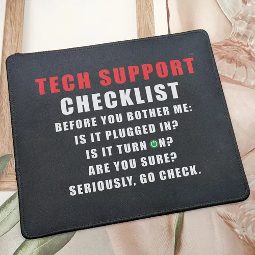 Funny Tech Support Checklist Mouse Pad Regalos Para Hombres