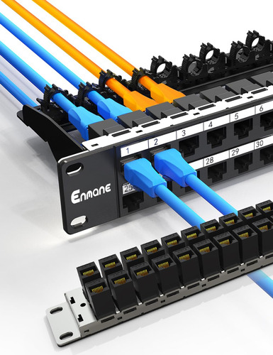 Pacote 1u 48 Portos Panel Patch Rj45 Cat6 Com Cabo De Gerenc