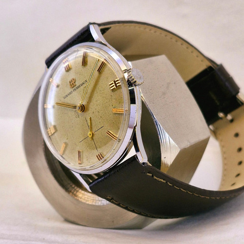 Reloj Girard Perregaux Original Esfera Tropical Default Full Marrón Oscuro Plateado Hermosa Patina Vintage