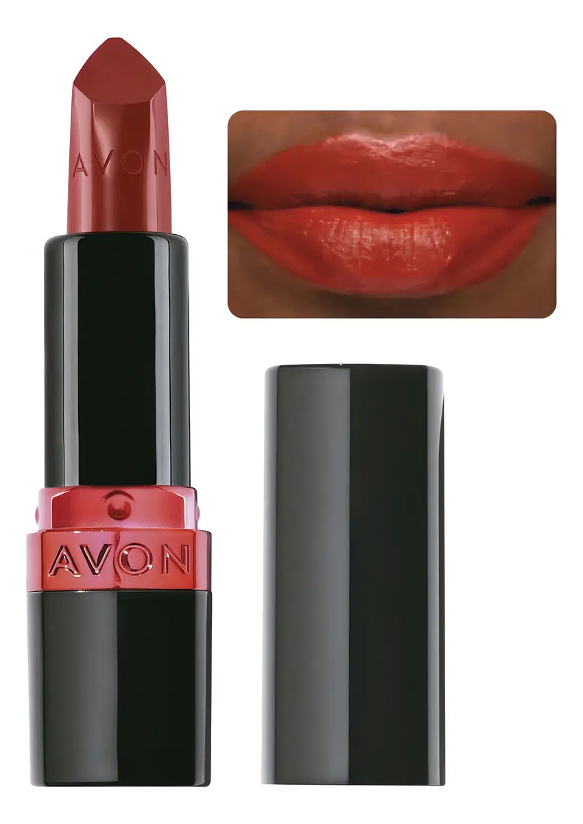 Batom Avon Ultra Color Cremoso 3,6g Cor Vermelho Glamour