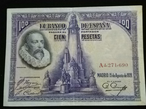 Billete España 100 Pesetas 1928