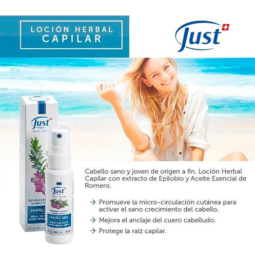 Imagen 4 de 9 de Loción Capilar Anti Caída Haircare 30ml Swiss Just Original