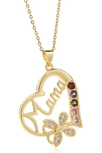 Collar Corazón Baño Oro 18k Mujer Luxuryjoyascl