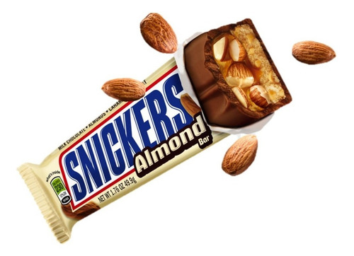 Snickers Almond Chocolate Con Caramelo Y Almendra 6pz 260gr