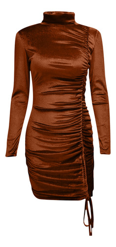 Shirrin Cómodo De Color Liso De Manga Larga Con Cuello Alto