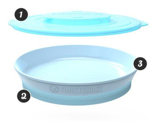 Twistshake Plate 6+m Blue Pastel By Maternelle