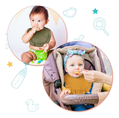 10 Pcs Baby Muslin Bibs Babol Bandana Suave Ajustable ...