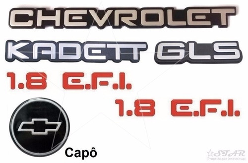 Kit Emblemas Chevrolet Kadett Gls Laterais 1.8 Efi - 93 À 95
