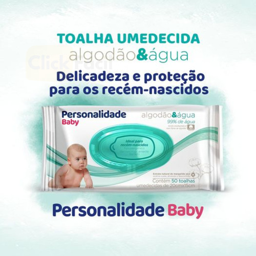 Toalha Umedecida Personalidade Baby Algodão & Água 50un