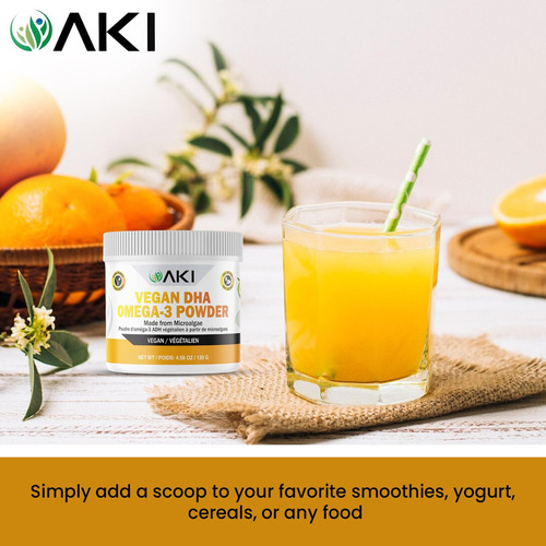 Suplementos De Polvo De Micro Algas Aki Omega 3 Dha - Vitami
