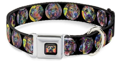 Buckle-down Dc- Ala Pit-bull Retratos Stylized Perro Collar,