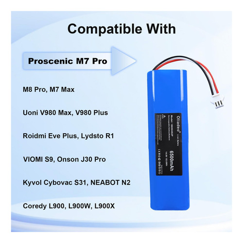 Substituição Da Bateria Proscenic M7 Pro Para Uoni V980 Plus