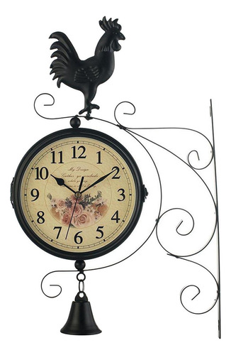 Reloj De Pared De Dos Cara, Reloj De Estación Vintage De