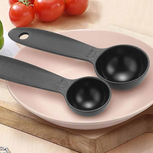 Eahsap x 10 Juego Cucharas Medidoras Tazas Medidoras Repostería Cocina Color Negro