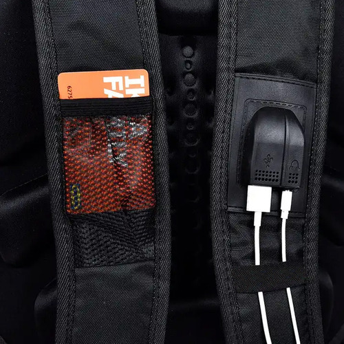 Mochila Bolsa Anti-furto Resistente Impermeável C/ Cadeado Cor Cinza