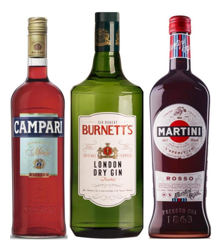 Gin Burnetts + Campari + Martini Rosso Kit Negroni Oferta