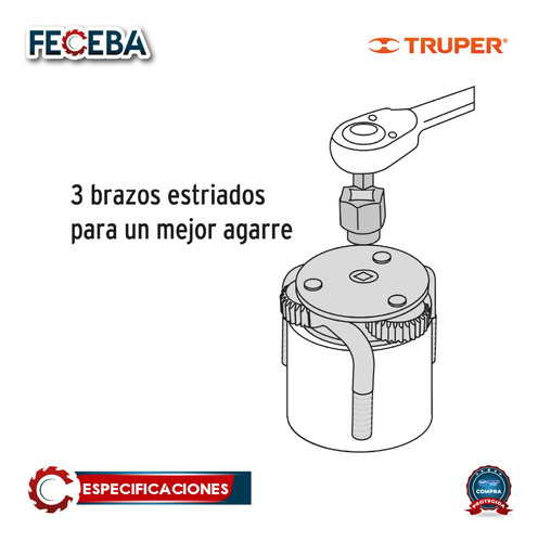 Llave De 3 Puntos 3 -4-1/2 Para Filtro De Aceite 14543