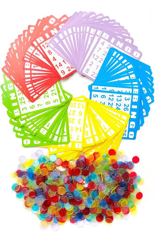 Juego De Bingo Yuanhe Con 100 Cartones De Bingo Y 1000 Co...