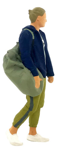 Mini 1/64 Diorama Figura Bolsa De Gimnasia Hombre Azul