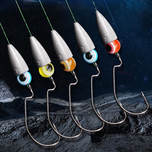 Hooks Rigged Line Kit Texas Riggs Para Pesca Con Pesas De Lu