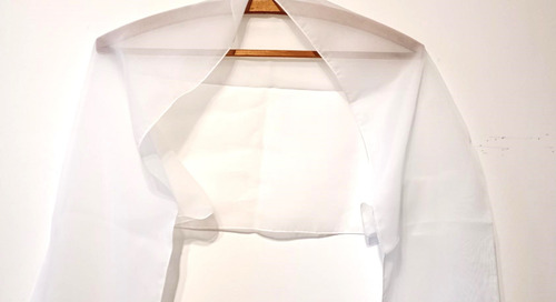 Liquido Chalina Pañuelo Chador Voile Pintado A Mano Impecabl Blanco Liso Con Detalle De Flores Pintadas A Mano Único (Usado)