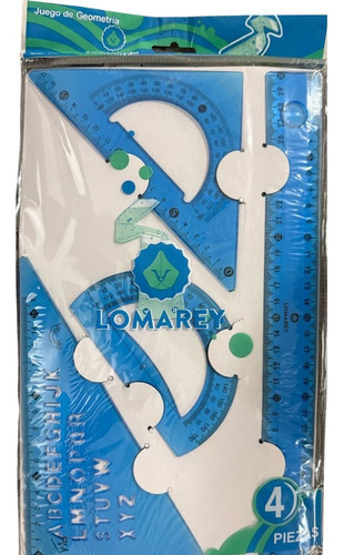 Juego De Geometría Flexible Irrompible Colores Lomarey D 4pz Azul