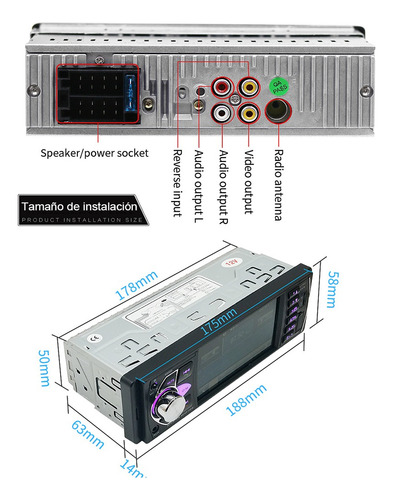 Autoestereo Mp5 Reproductor 4.1 Pantalla Bluetooth Usb Fm Tf