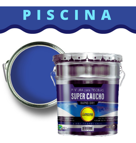 Pintura Piscina Super Caucho Tahiti Tienta 16lts