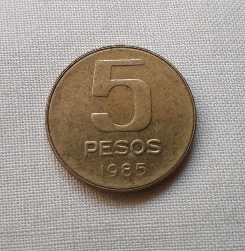 Argentina 5 Pesos Año 1985 Km#92 Moneda De Latón