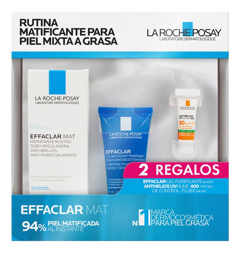 Pack Effaclar Gel50ml+effaclar Mat 40ml+uvmune400 Oilcontrol