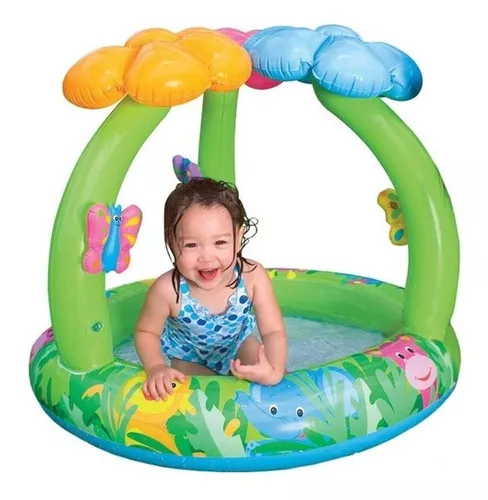 Piscina Bebé Inflable con Parasol Integrado de Hongos – Shopavia