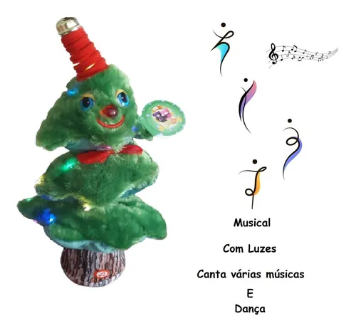 Árvore Natal Luxo Brinquedo Musical Com Luzes Canta E Dança Árvore Natal Luxo Brinquedo Musical Com Luzes Canta E Dança