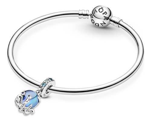 Charm Colgante Pulpo Tierno De Cristal Murano Color Azul